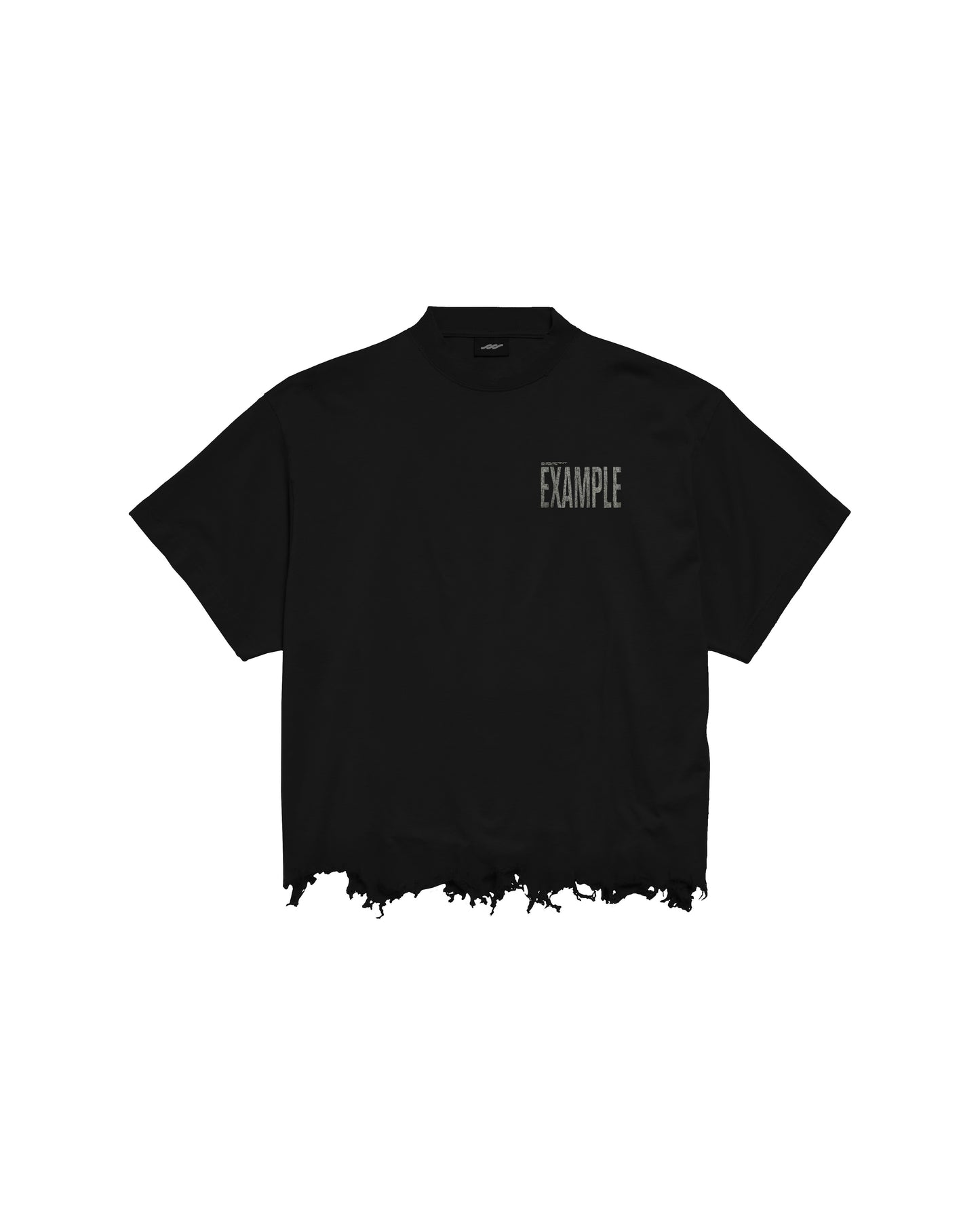 CROPPED DISTRESSED HEM TEE (MOCK-UP)