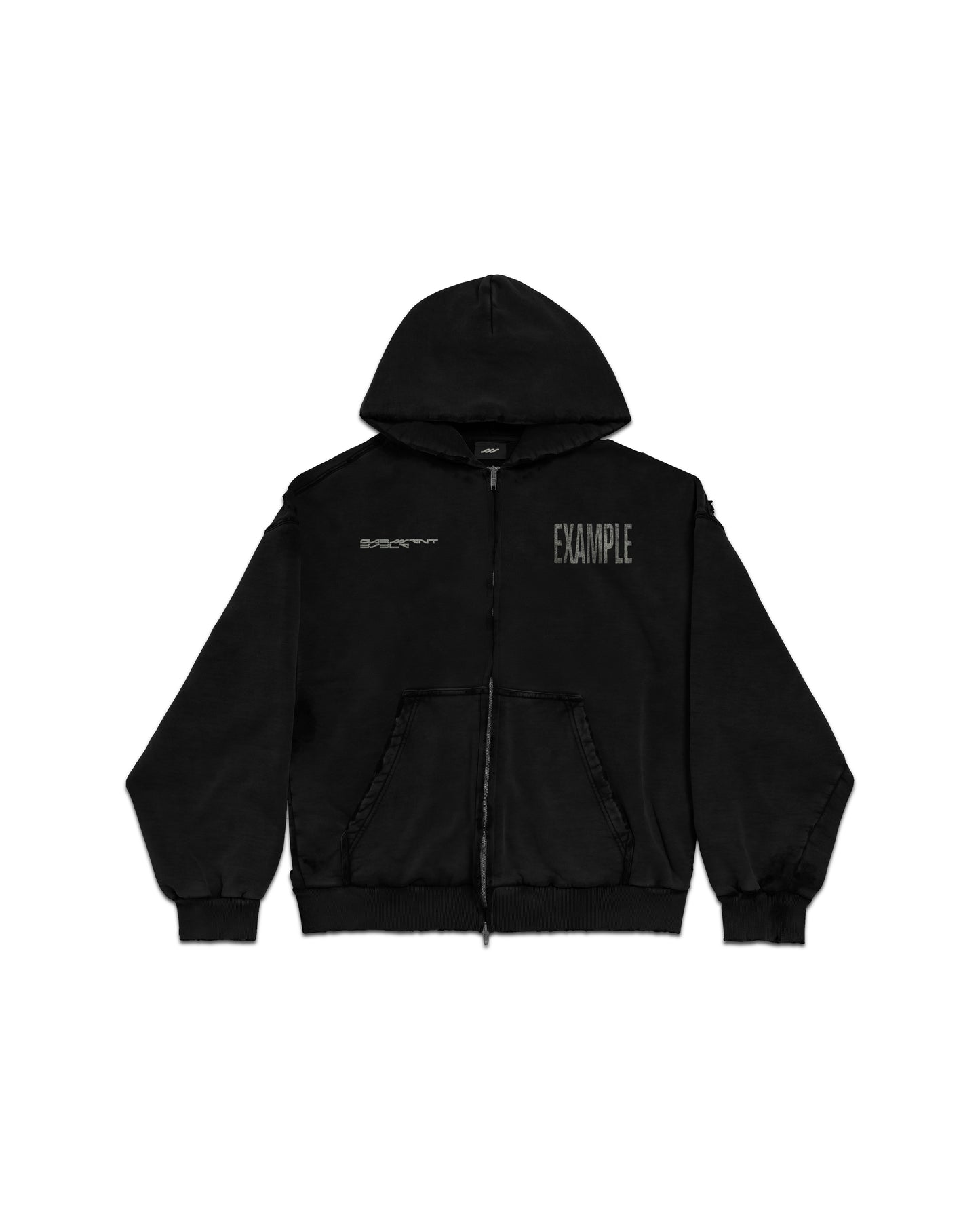 HEAVILY DISTRESSED ZIP HOODIE (MOCK-UP)
